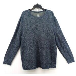 George Shirt Men Size 2XL Blue Long Sleeve Round Neck Waffle Knit Top Outdoors